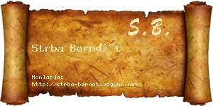 Strba Bernát névjegykártya