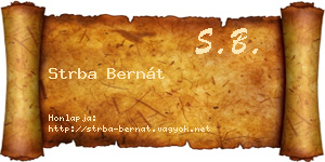 Strba Bernát névjegykártya